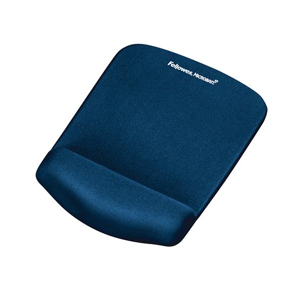 FELLOWES ALFOMBRILLA PARA RATÓN CON REPOSAMUÑECAS FOAM FUSION  PLUSHTOUCH AZUL