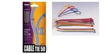 BEIFA ORGANIZADOR DE CABLES. PACK DE 50 CORREAS DE NYLON COLORES SURTIDOS.