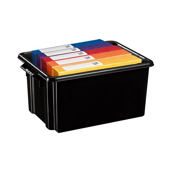 CAJA MULTIUSO IDEAL EN ORDEN APLICABLE SIN TAPA 2 ASAS  CAPACIDAD  32L MEDIDAS  350X520X243MM POLIPROPILENO  100% RECICLADO COLO