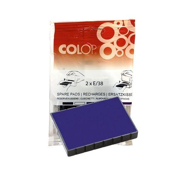 COLOP ALMOHADILLAS E-38 PARA PRINTER 38, 38 DATER 33X56 MM AZUL B/2