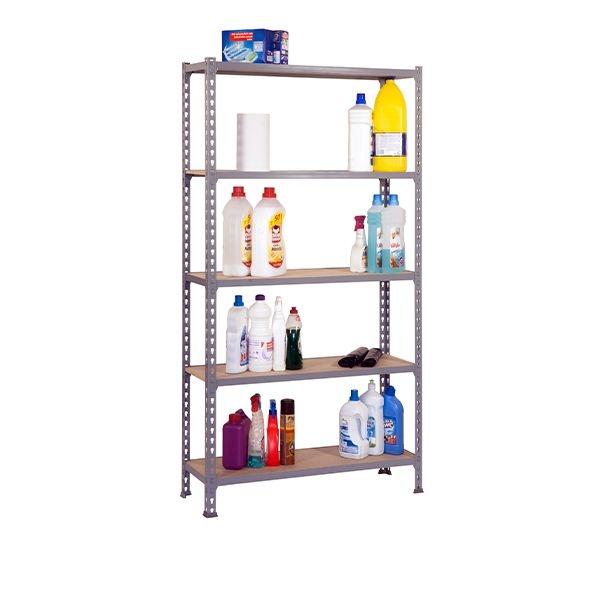 SIMON RACK ESTANTERÍA METÁLICA MADERCLICK MINI 180X80X30CM GRIS/MADERA