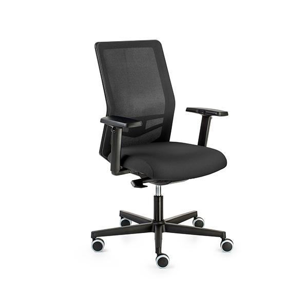 DILEOFFICE SILLA EROS-EQUIS SINCRO 5 POSICIONES C/BRAZOS TAP. NEGRO