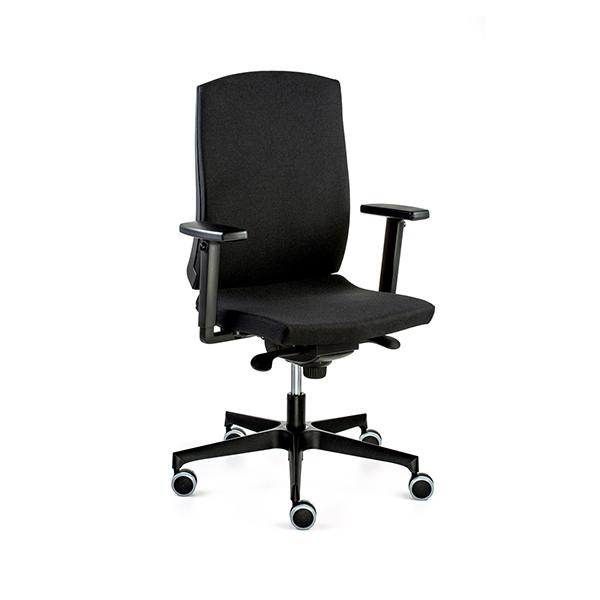 DILEOFFICE SILLA FUTURA-FLEXA SINCRO 5 POSICIONES C/BRAZOS TAP. NEGRO