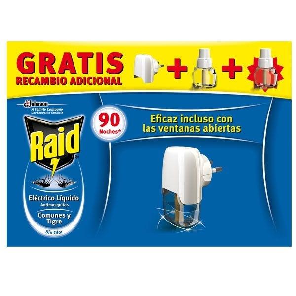 APARATO ELÉCTRICO RAID ANTI-INSECTOS + 2 RECAMBIOS 45 NOCHES